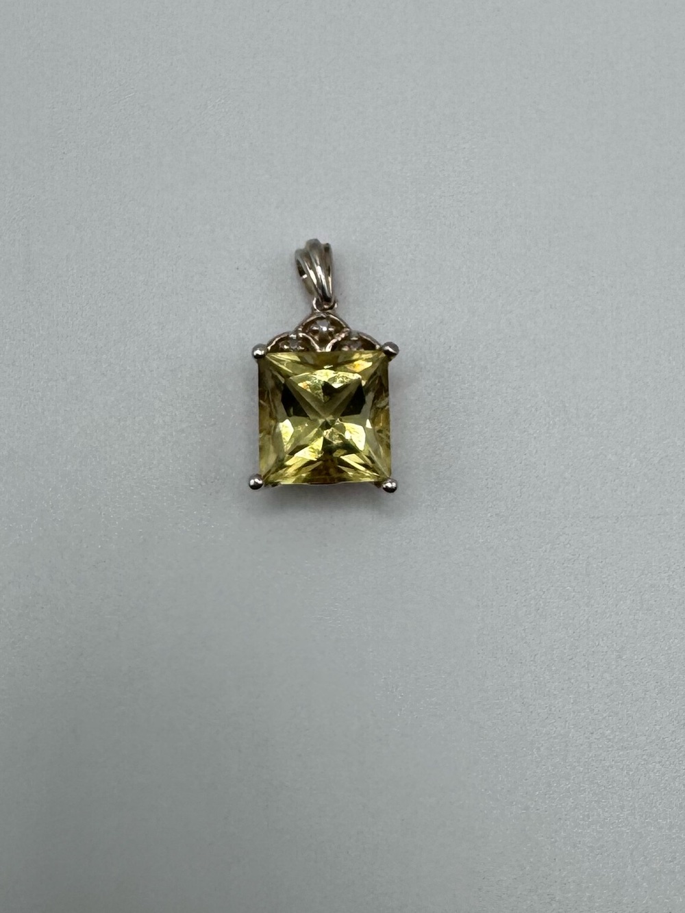 Sterling Silver 925 Square Gemstone Pendant